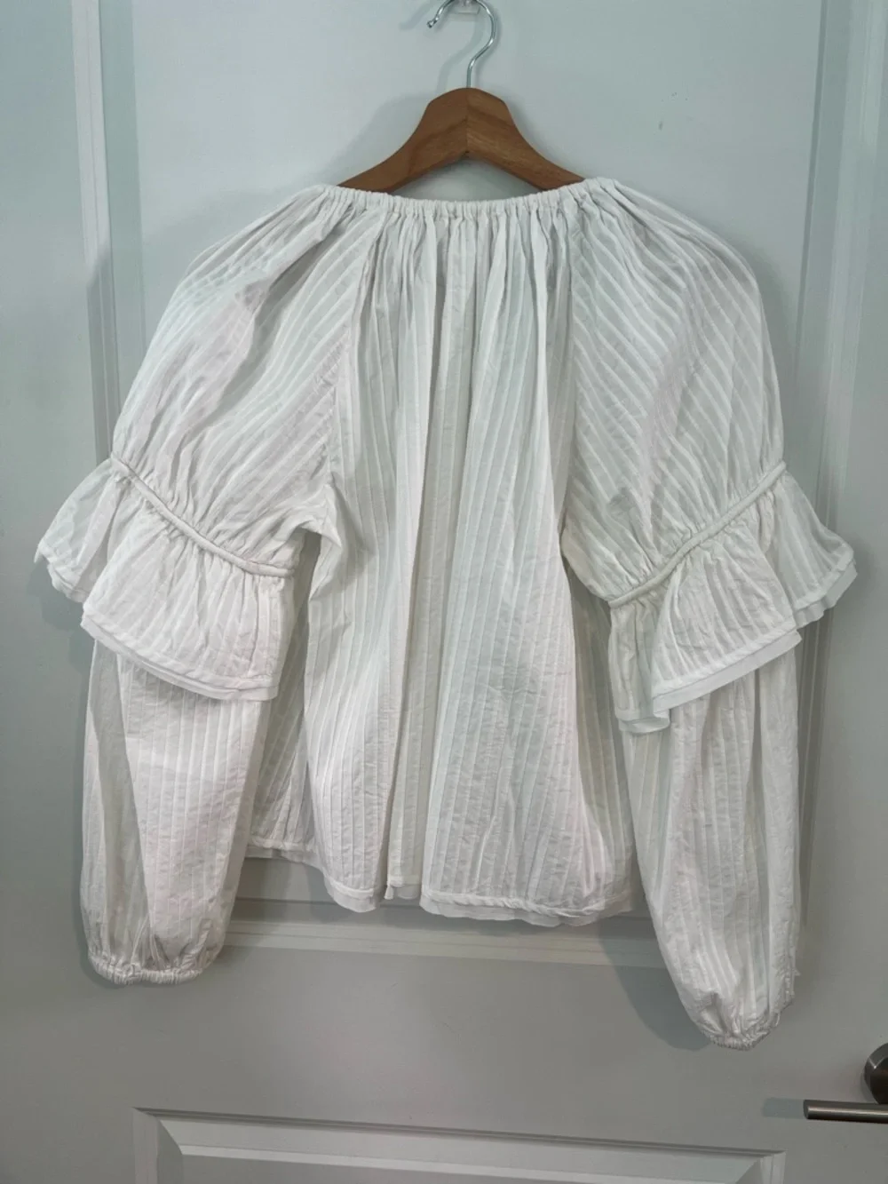 Ulla Johnson Concetta Tie Neck Blouse Size 0 Coastal Vacation Elegant - Picture 6 of 8